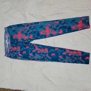 💥 Under Armour Leggings sz xl youth Turquoise Geometric